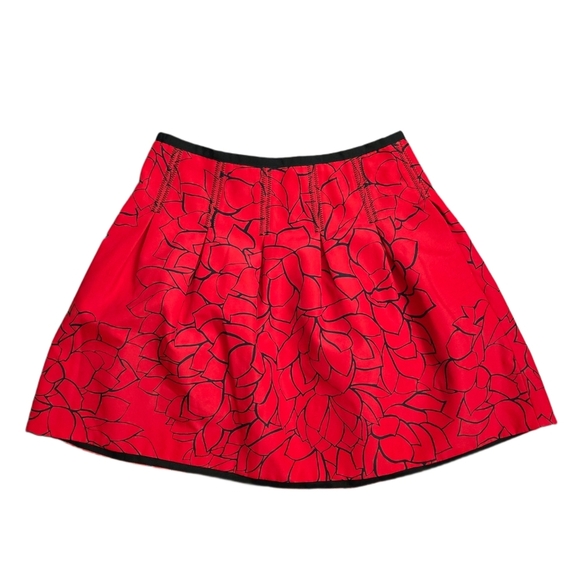 Vintage Gap Cherry Red Floral Mini Short Skirt Spring Girlie Size 6 Pockets - Picture 3 of 9